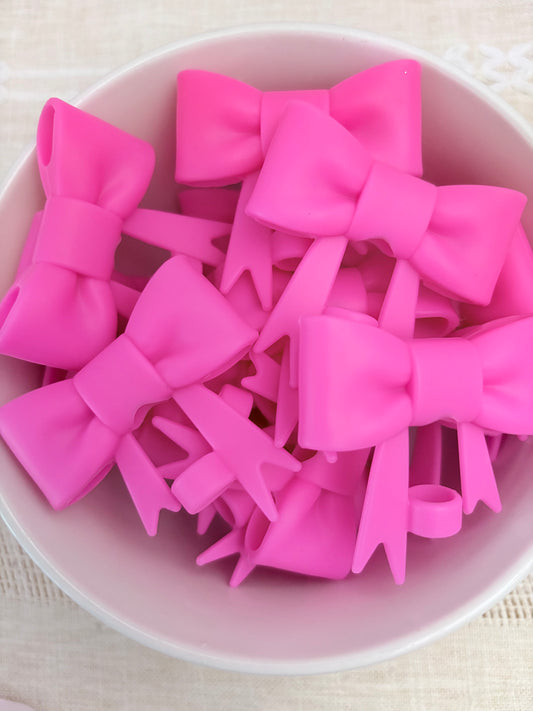 Pink Silicone Straw Topper