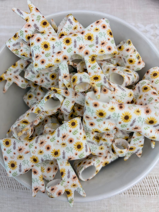 Pastel Sunflowers Silicone Straw Topper