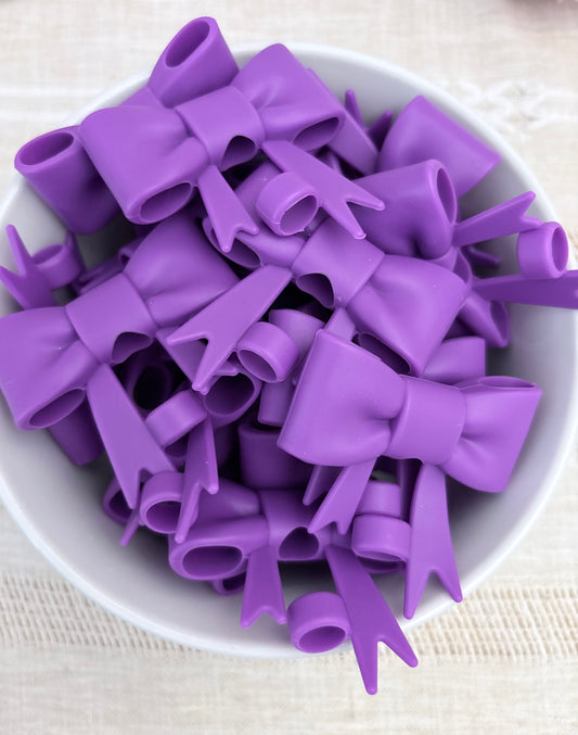 Purple Silicone Straw Topper