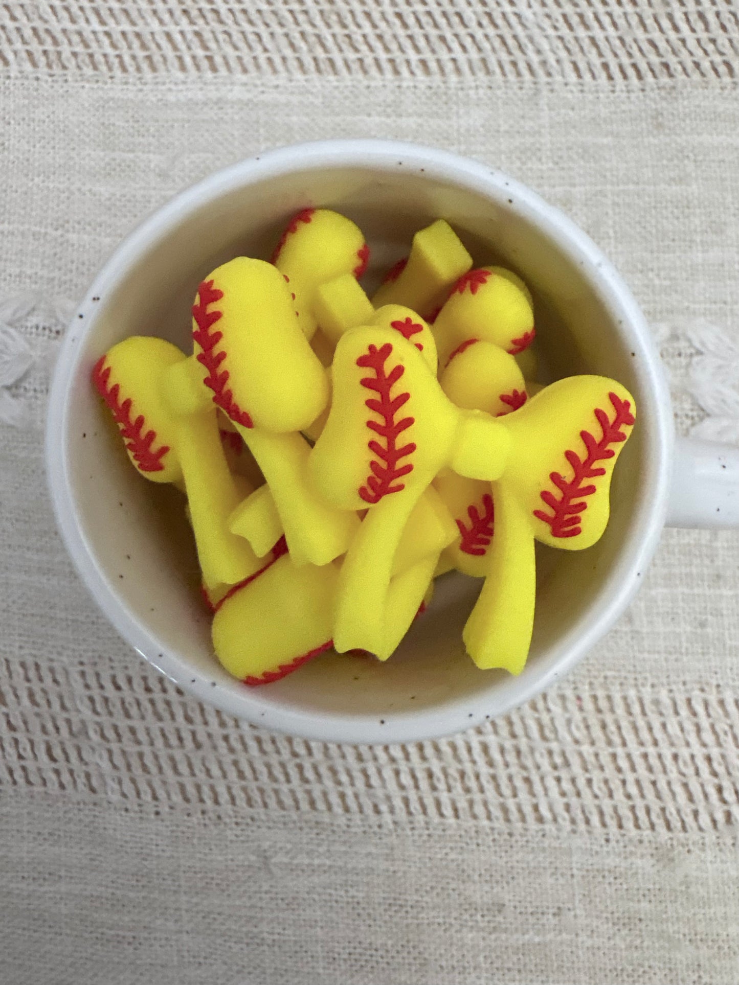 Softball Bow Focal Bead
