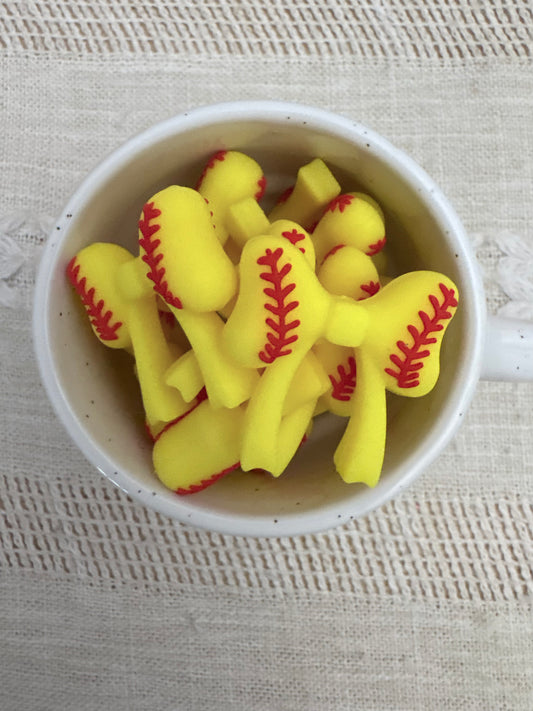 Softball Bow Focal Bead
