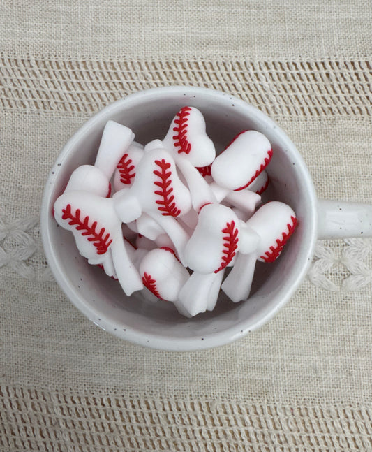 Baseball Bow Focal Bead