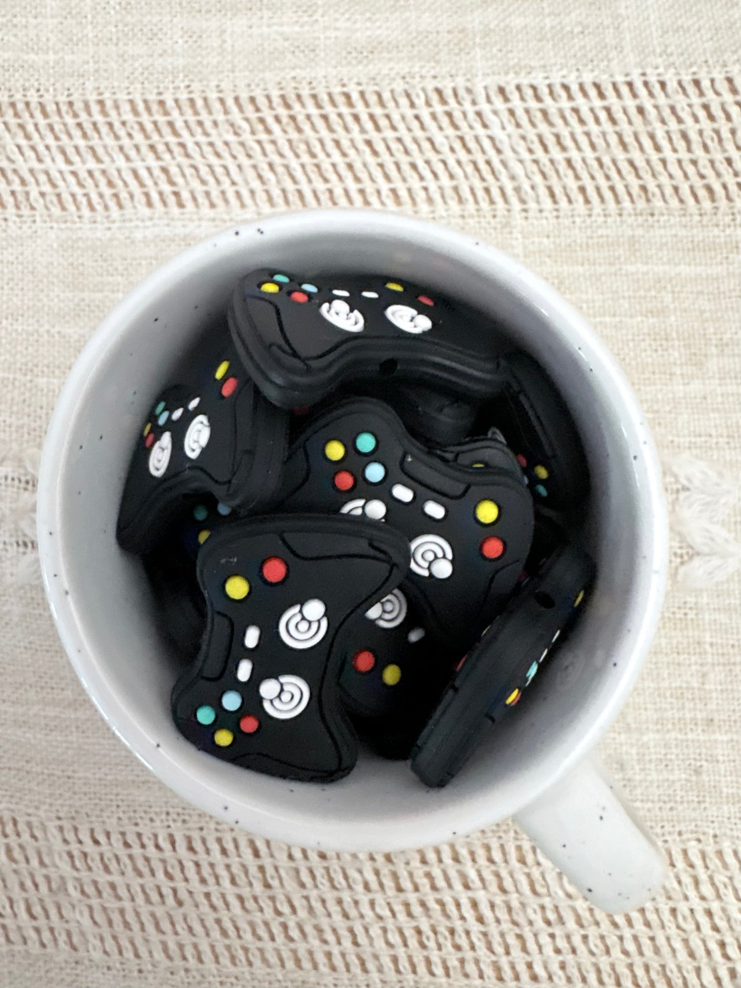 Black Gaming Controller Focal Bead