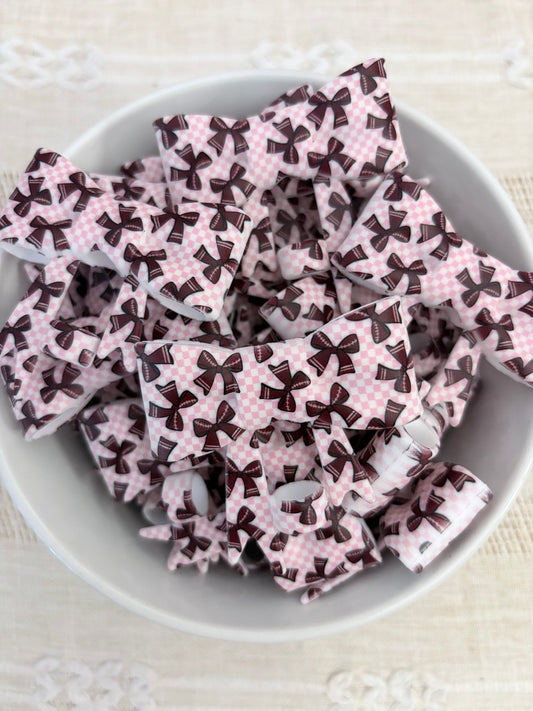 Football Bows Silicone Straw Topper