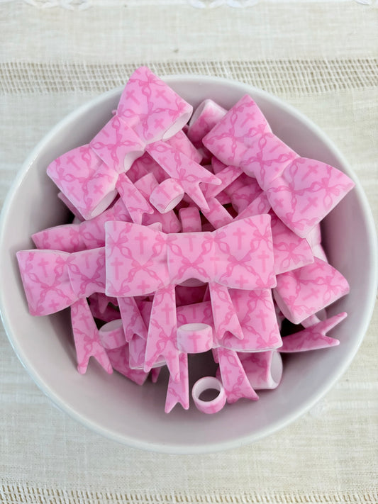 Crosses and Bows Silicone Straw Topper