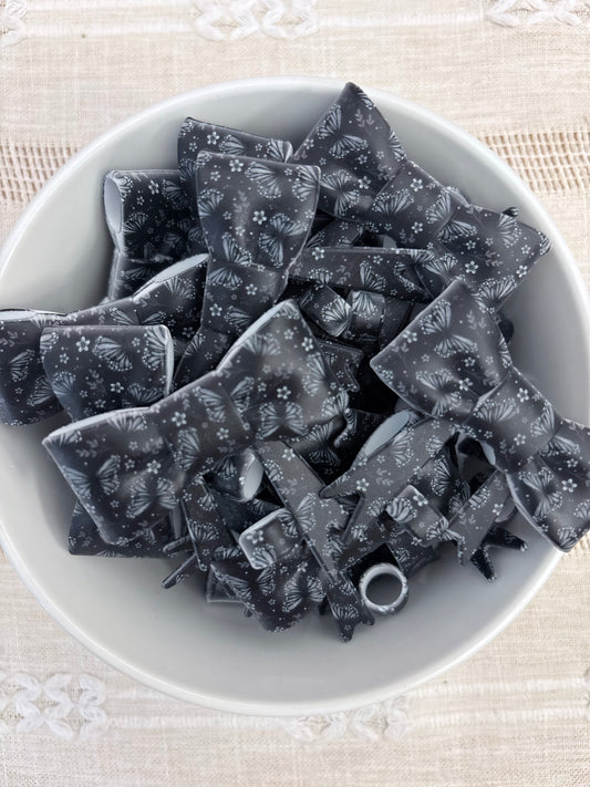 Black Butterflies Silicone Straw Topper