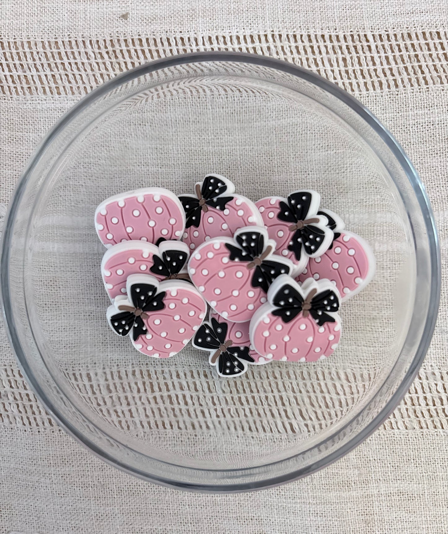 Polkadot Pink Pumpkin Focal Bead