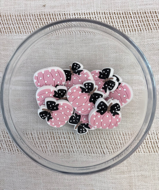 Polkadot Pink Pumpkin Focal Bead