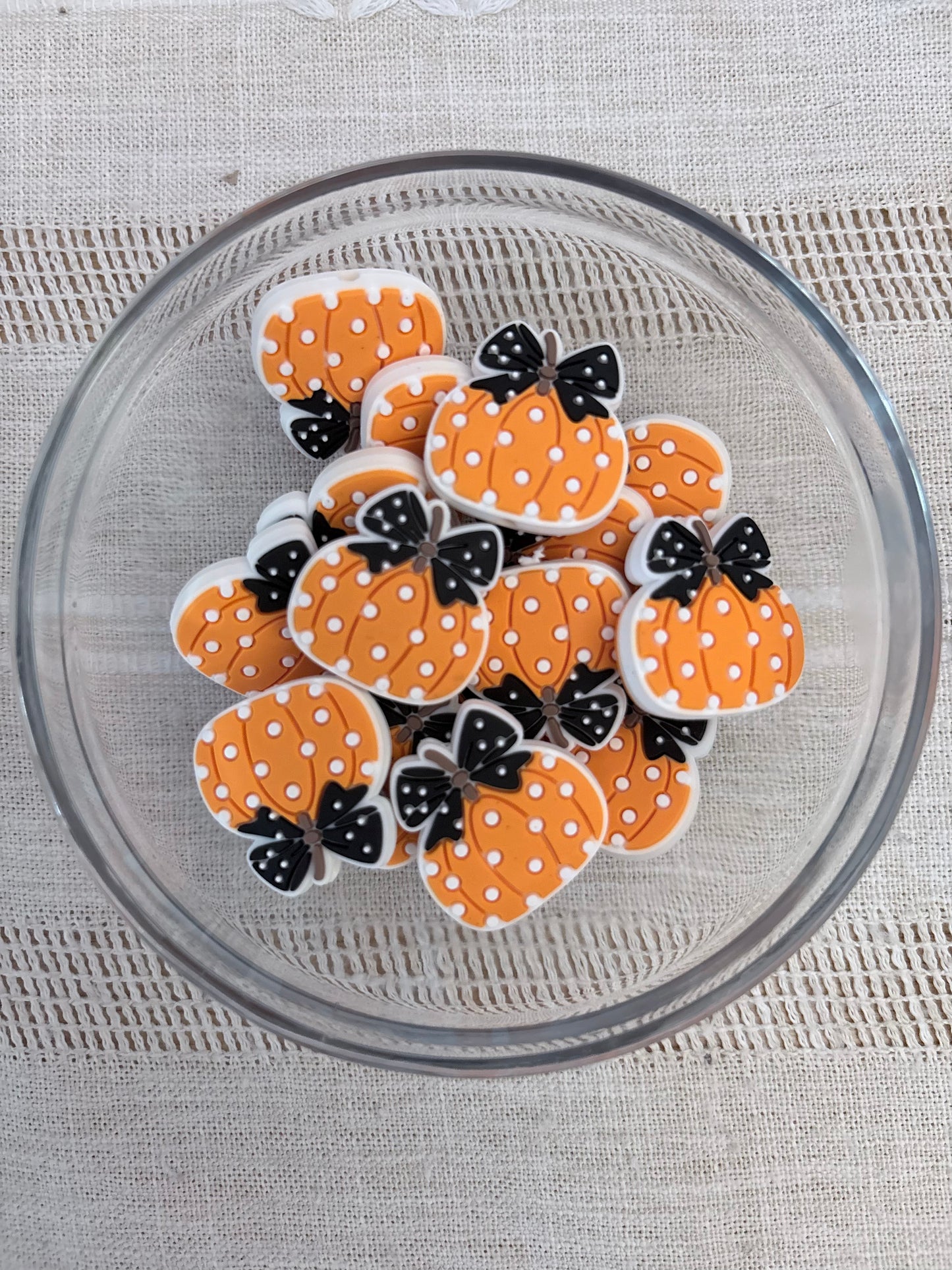 Polkadot Orange Pumpkin Focal Bead