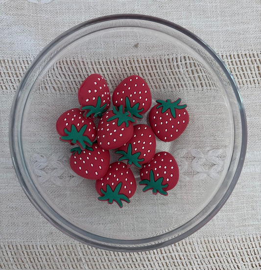 Red Strawberry Focal Bead