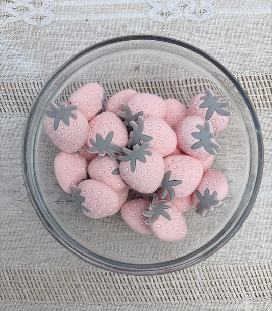 Pink Strawberry Focal Bead