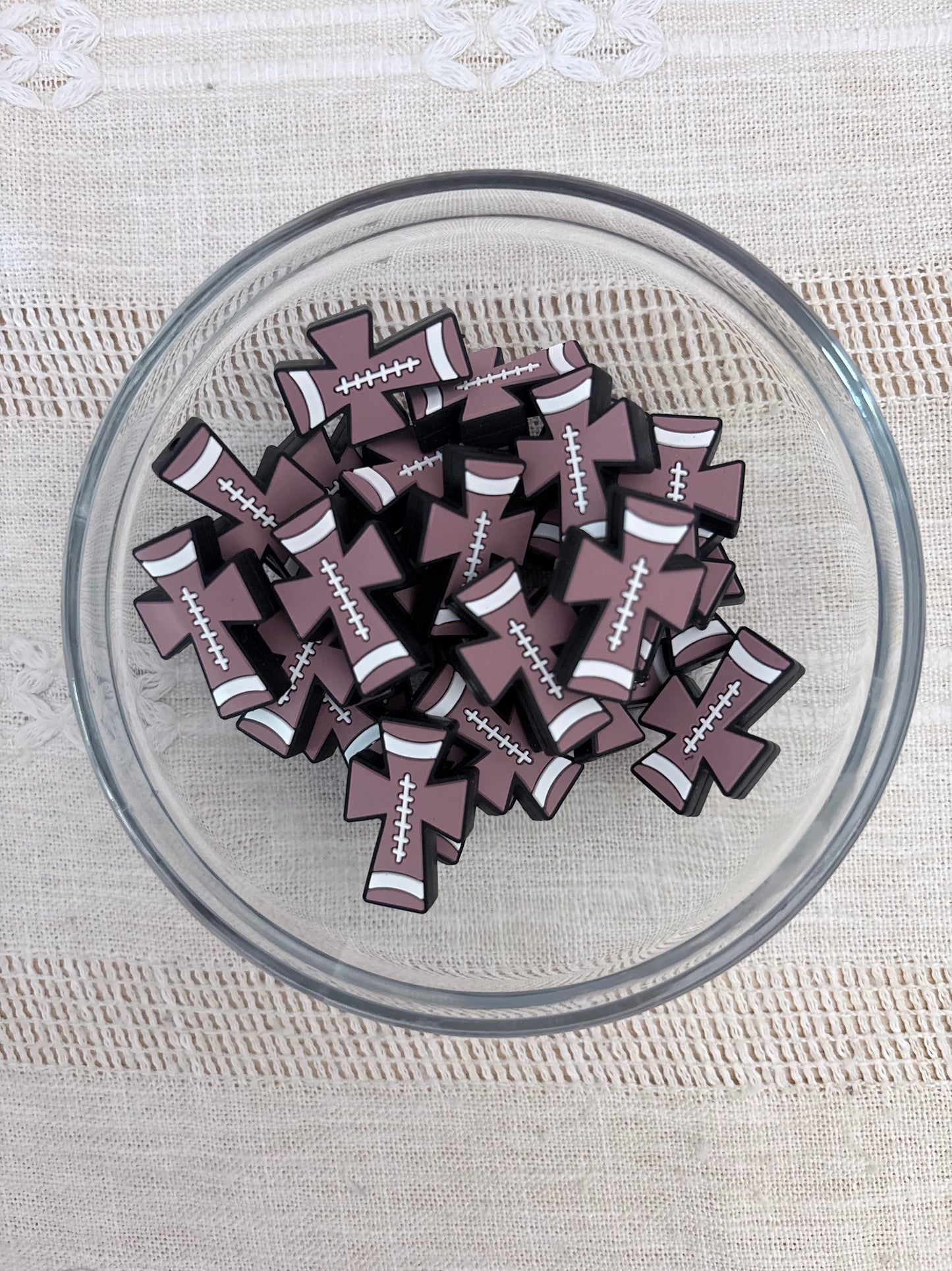 Football Cross Focal Bead