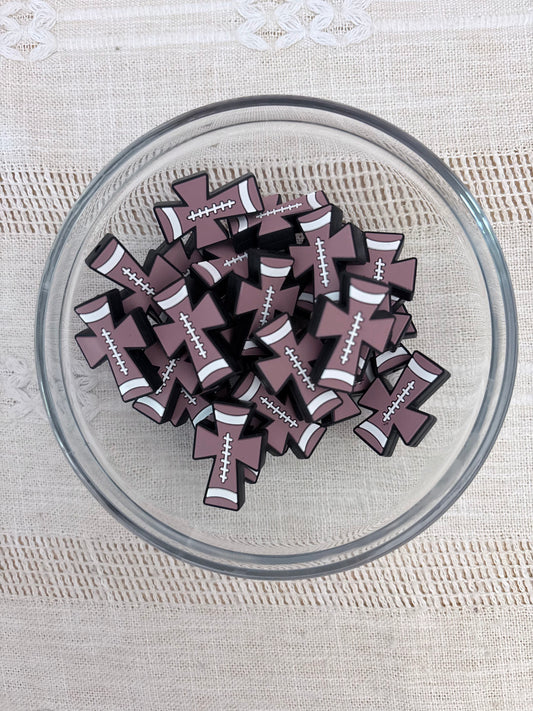 Football Cross Focal Bead
