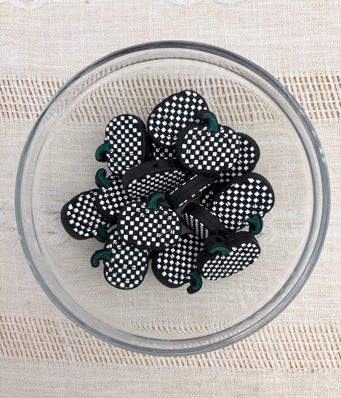 Checkered Pumpkin Focal Bead