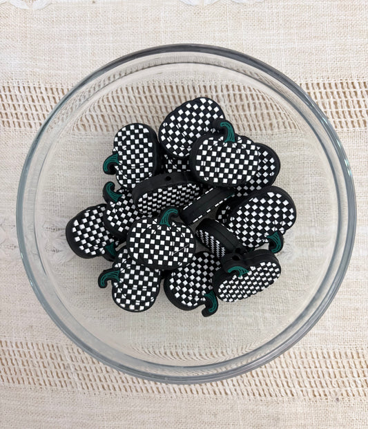 Checkered Pumpkin Focal Bead