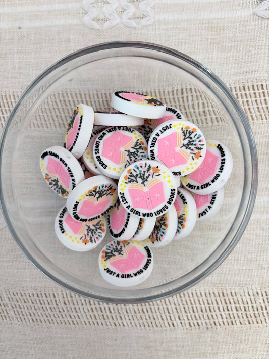 Girl Loves Books Focal Bead