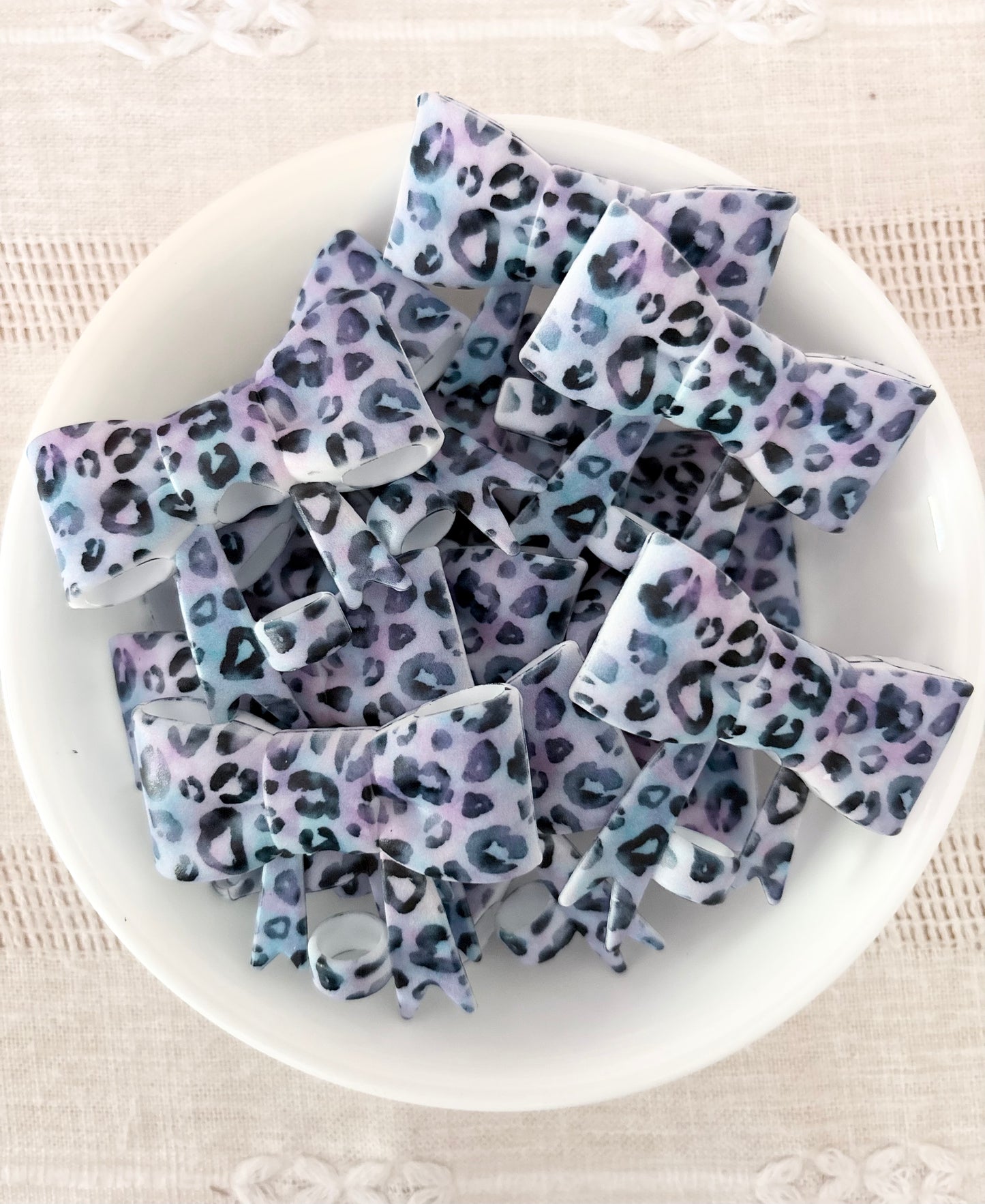 Purple Animal Print Silicone Straw Topper