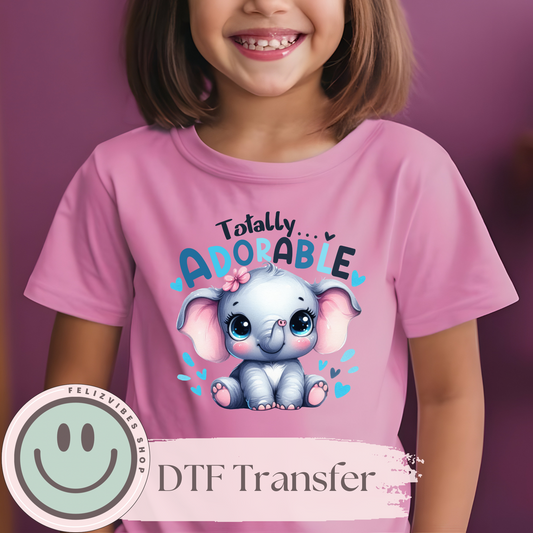 Totally Adorable Elephant Kids DTF Print