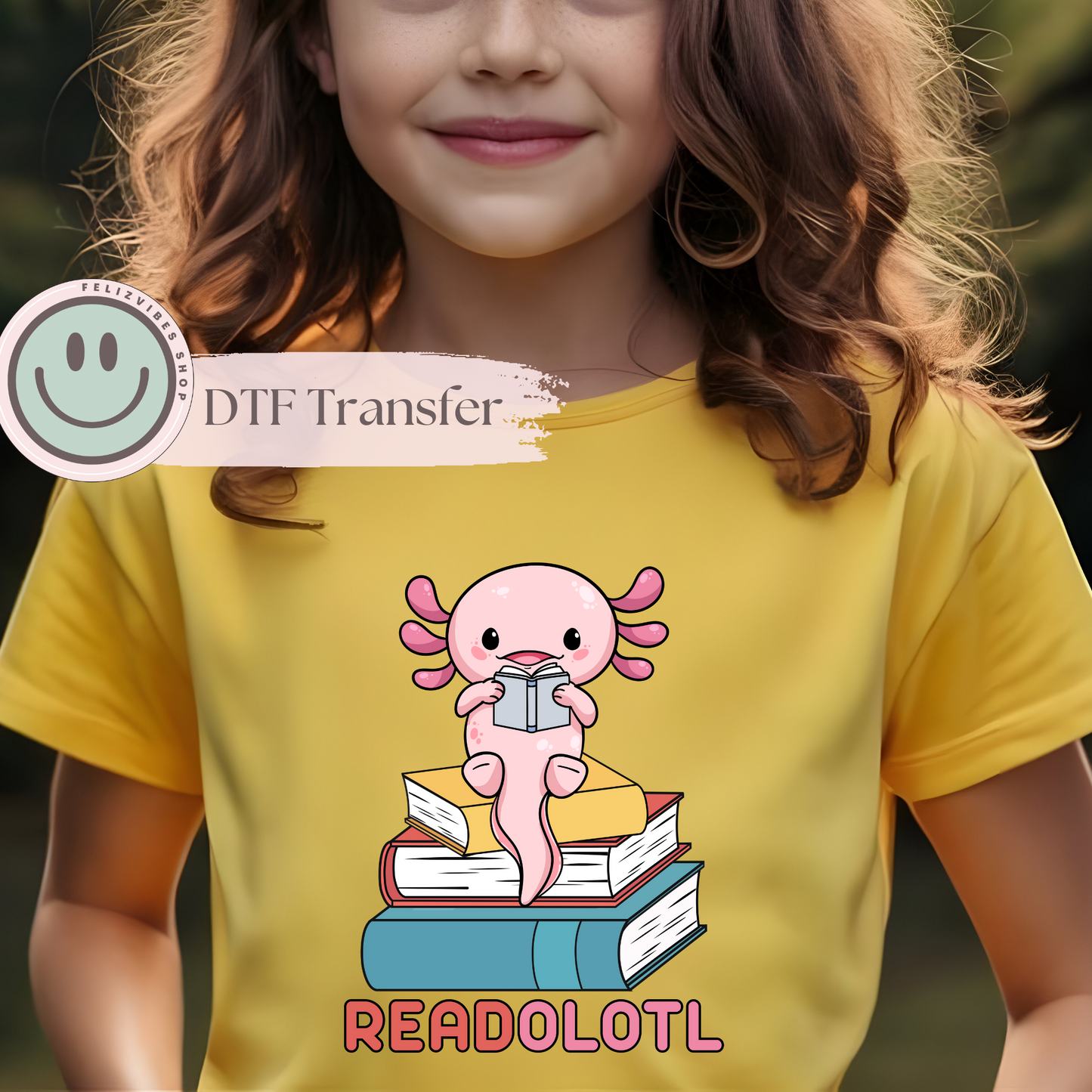 Read Axolotl Kids DTF Print