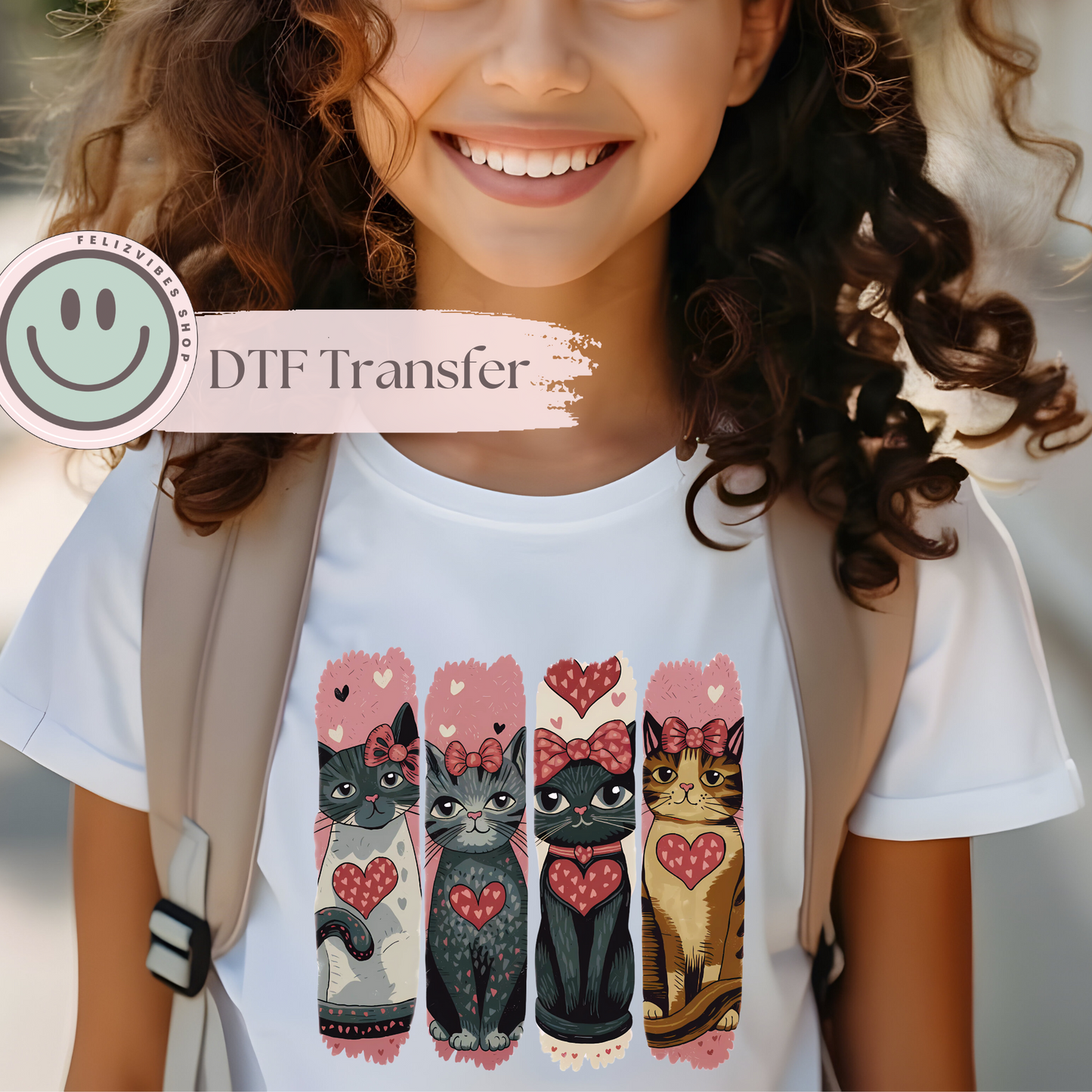 Cats V Day Kids DTF Print