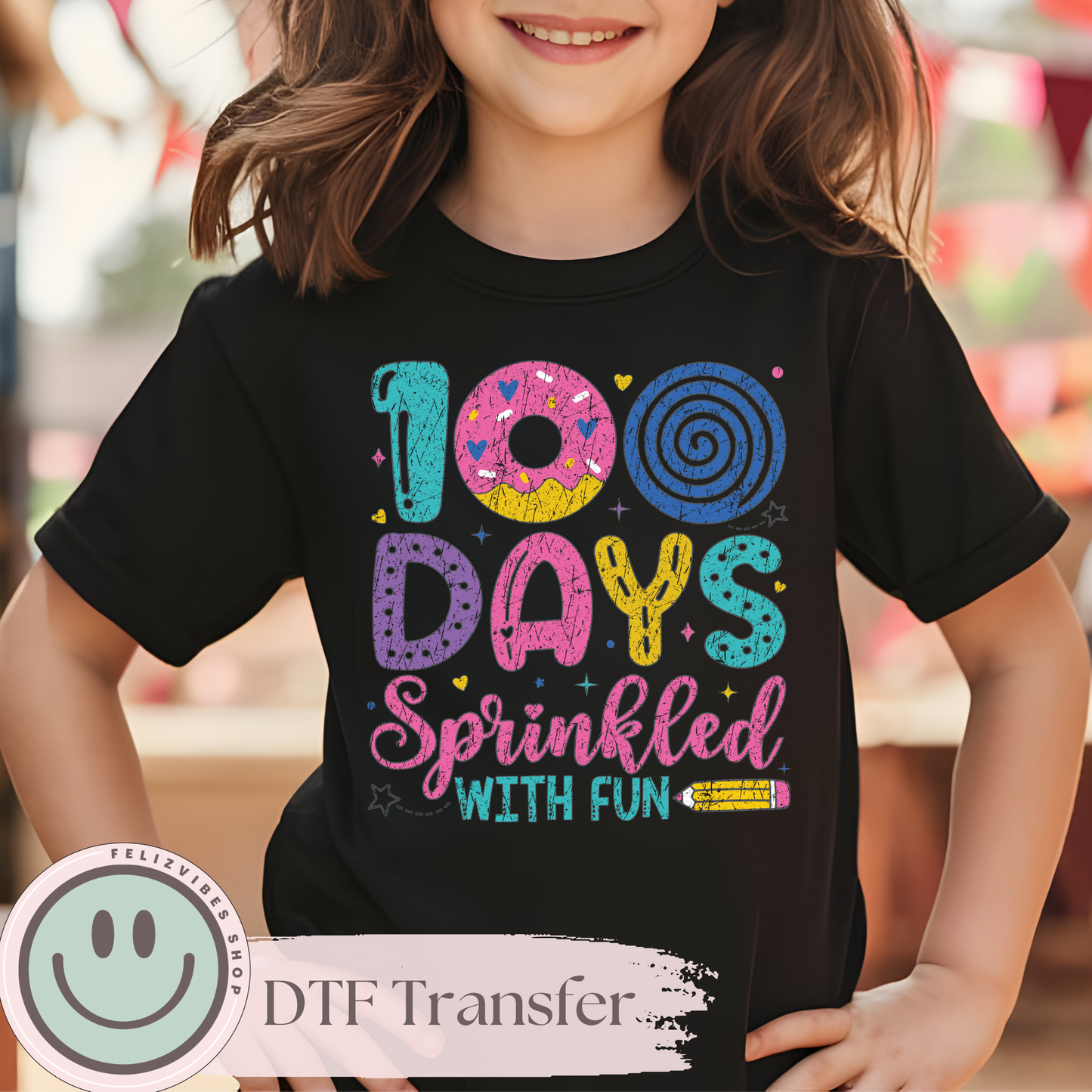 Sprinkles 100 Days of School Kids DTF Print