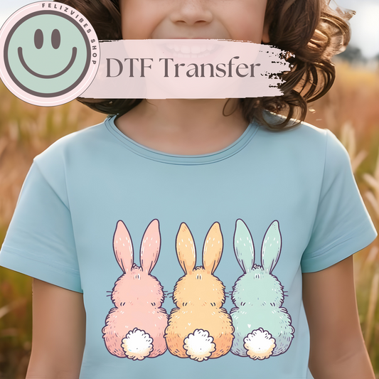 3 Bunny Pastel Kids DTF