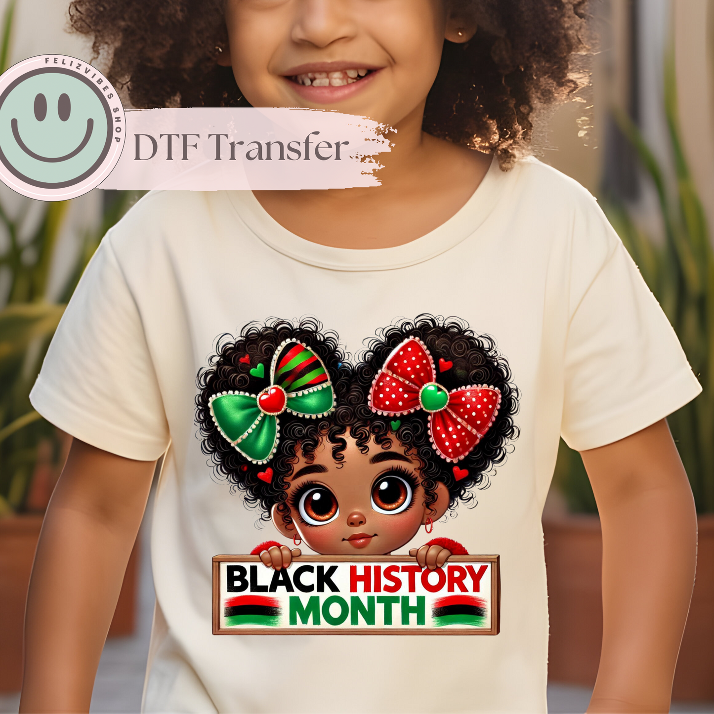 Black History Girl Kids DTF Print