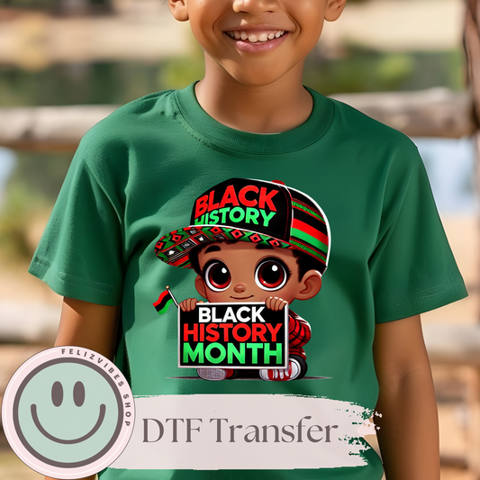 Black History Boy Kids DTF Print