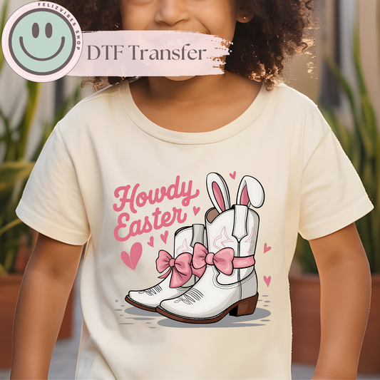 Howdy Easter Bunny Kids DTF Print