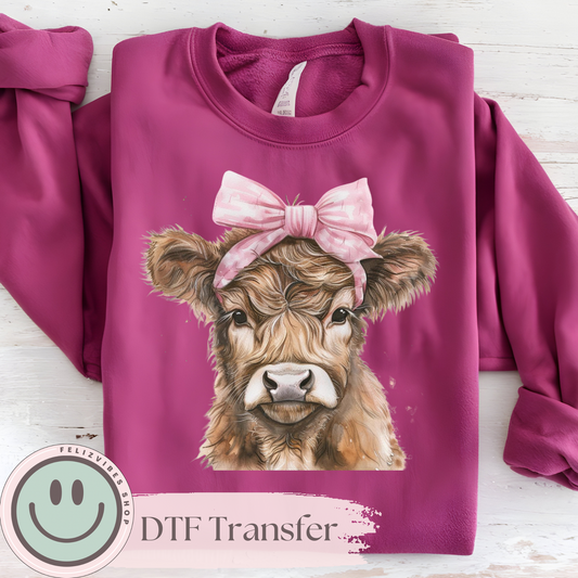 Highland Coquette with Headband DTF Print