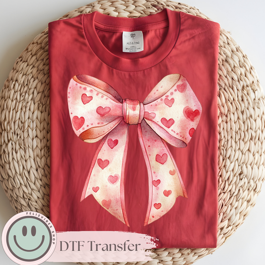 Heart Bow V Day DTF Print