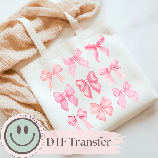 Pink Coquette Bows DTF Print