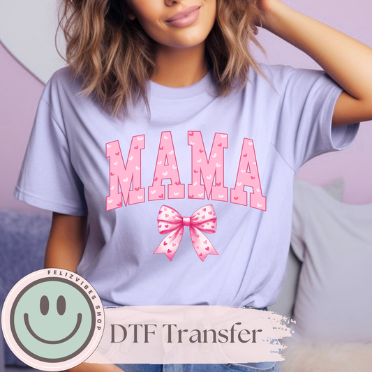 Mama Bow Heat V Day DTF Print