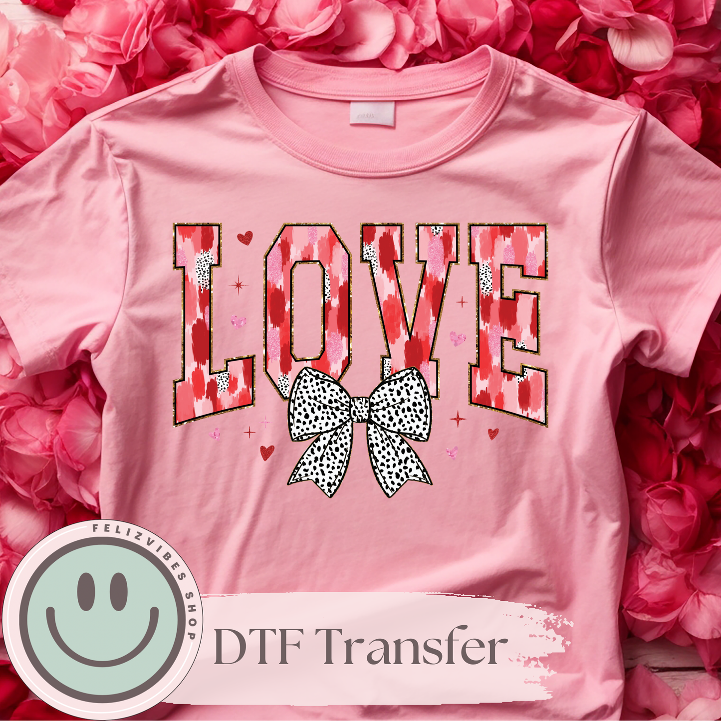 Love Brushstroke V Day DTF Print