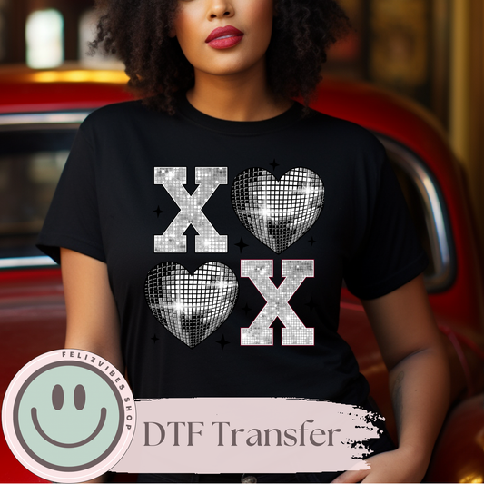 Silver XOXO V Day DTF Print