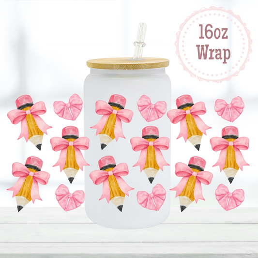 Coquette Pencils 16oz UVDTF Cup Wrap