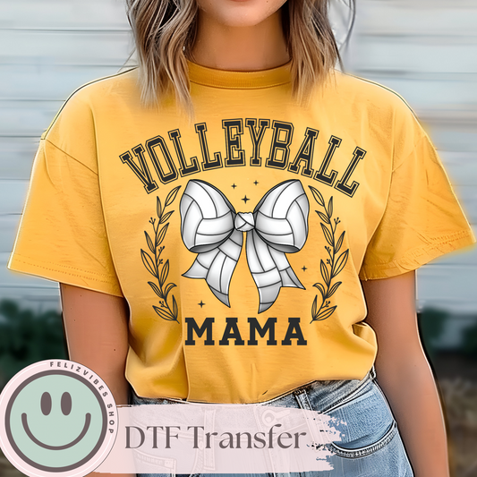 Volleyball Mama Bow DTF Print (11 inches)