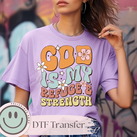 God is My Refuge DTF Print (11 inches)