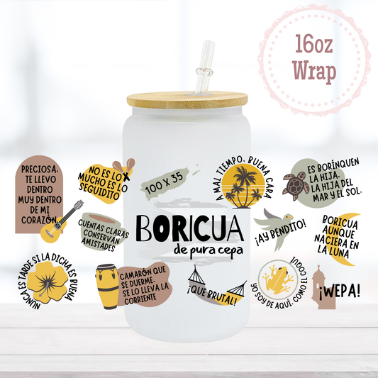 Yo Soy Boricua 16oz UVDTF Cup Wrap