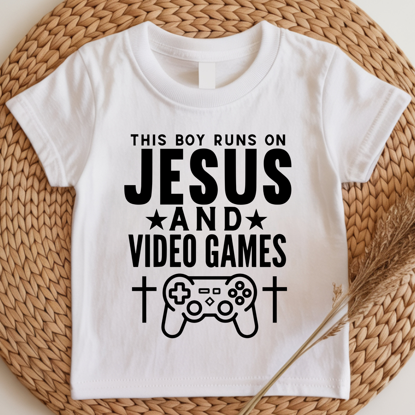 Jesus and Video Games Kids DTF Print