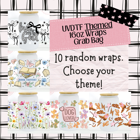 10 Themed UVDTF 16oz Grab Bags