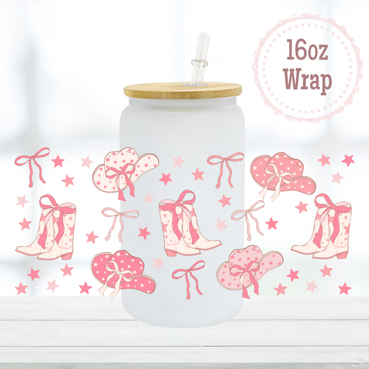 Coquette Western 16oz UVDTF Cup Wrap
