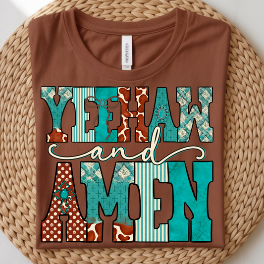 Yeehaw and Amen DTF Print
